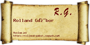 Rolland Gábor névjegykártya